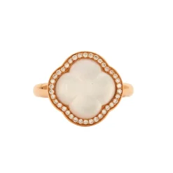 Bague Trèfle Quartz Rose