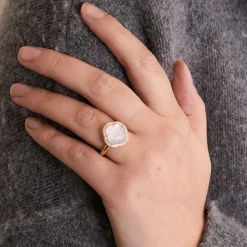 Bague Trèfle Quartz Rose