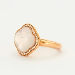 Bague Trèfle Quartz Rose