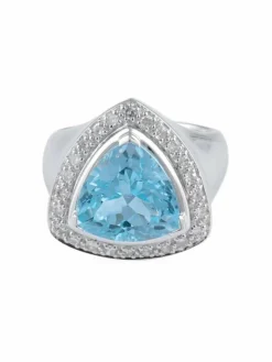 Bague Triangle Topaze bleue