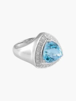 Bague Triangle Topaze bleue