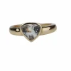 Bague Trillion or rose Aigue-Marine