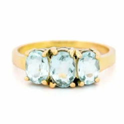 Bague trilogie Aigue-marine