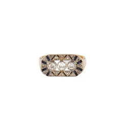 Bague Trilogie Diamants Art Déco