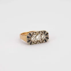 Bague Trilogie Diamants Art Déco