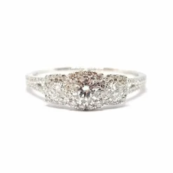 Bague trilogie diamants or blanc