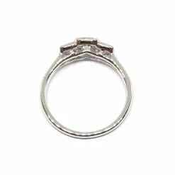 Bague trilogie diamants or blanc