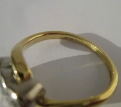 Bague trilogie diamants or bicolore
