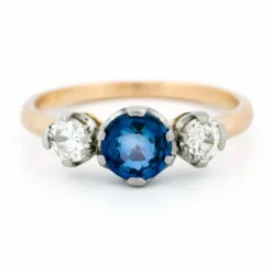 Bague Trilogie Diamants Saphir