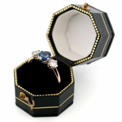 Bague Trilogie Diamants Saphir
