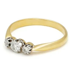 Bague Trilogie en or bicolore et diamants