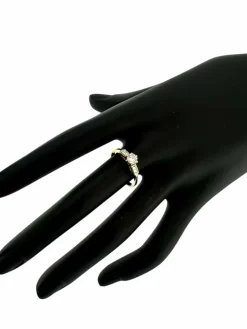 Bague trilogie en or jaune certifiée HRD avec diamants naturels de 0,80 carat