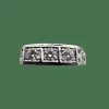 Bague Trilogie en Platine et Diamants Années 50