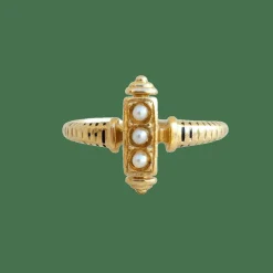 Bague trilogie Napoléon III, or et perles