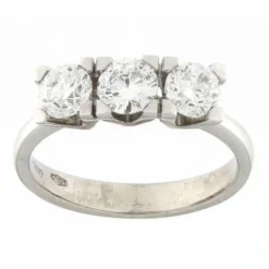 Bague trilogie Or blanc Diamants 1,50 ct