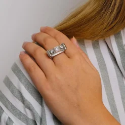 Bague Trilogie Or blanc Diamants