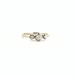 Bague Trilogie Or Blanc Diamants