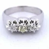 Bague trilogie or blanc et diamants