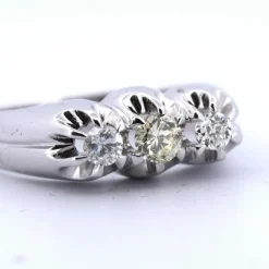 Bague trilogie or blanc et diamants