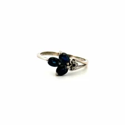 Bague Trilogie Or Blanc Topaze & Diamants