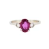 Bague Trilogie Or et Platine Rubis et Diamants