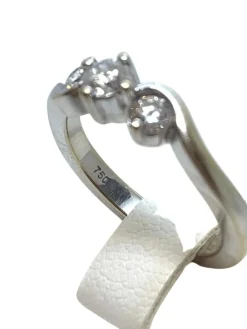 Bague trilogie Or Gris Diamants
