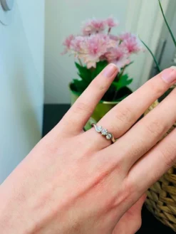 Bague trilogie Or Gris Diamants