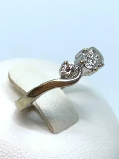 Bague trilogie Or Gris Diamants