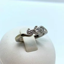 Bague trilogie Or Gris Diamants
