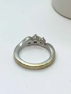 Bague trilogie Or Gris Diamants