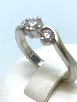 Bague trilogie Or Gris Diamants