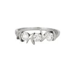 Bague trilogie or gris et diamants