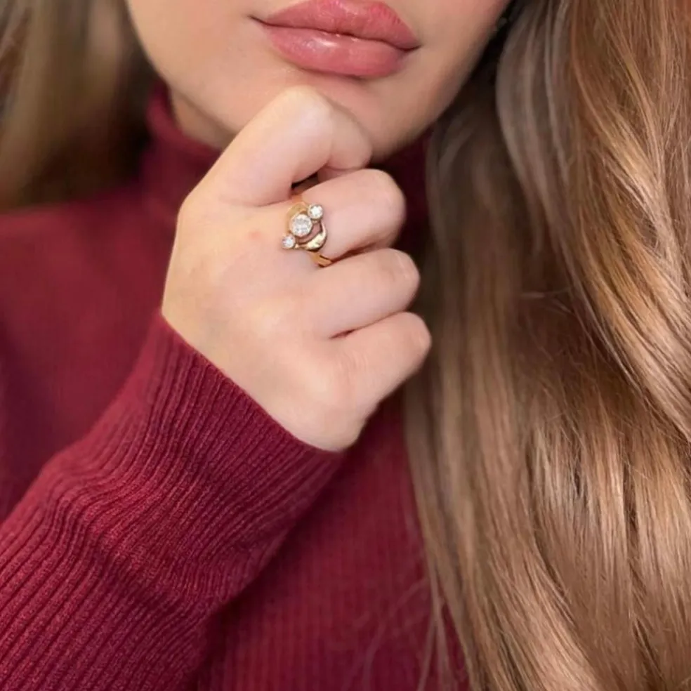 Bague Trilogie Or Jaune Diamants