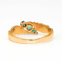 Bague Trilogie Or jaune Émeraudes