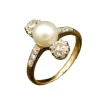 Bague Trilogie perle fine diamants