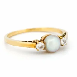 Bague trilogie perles diamants