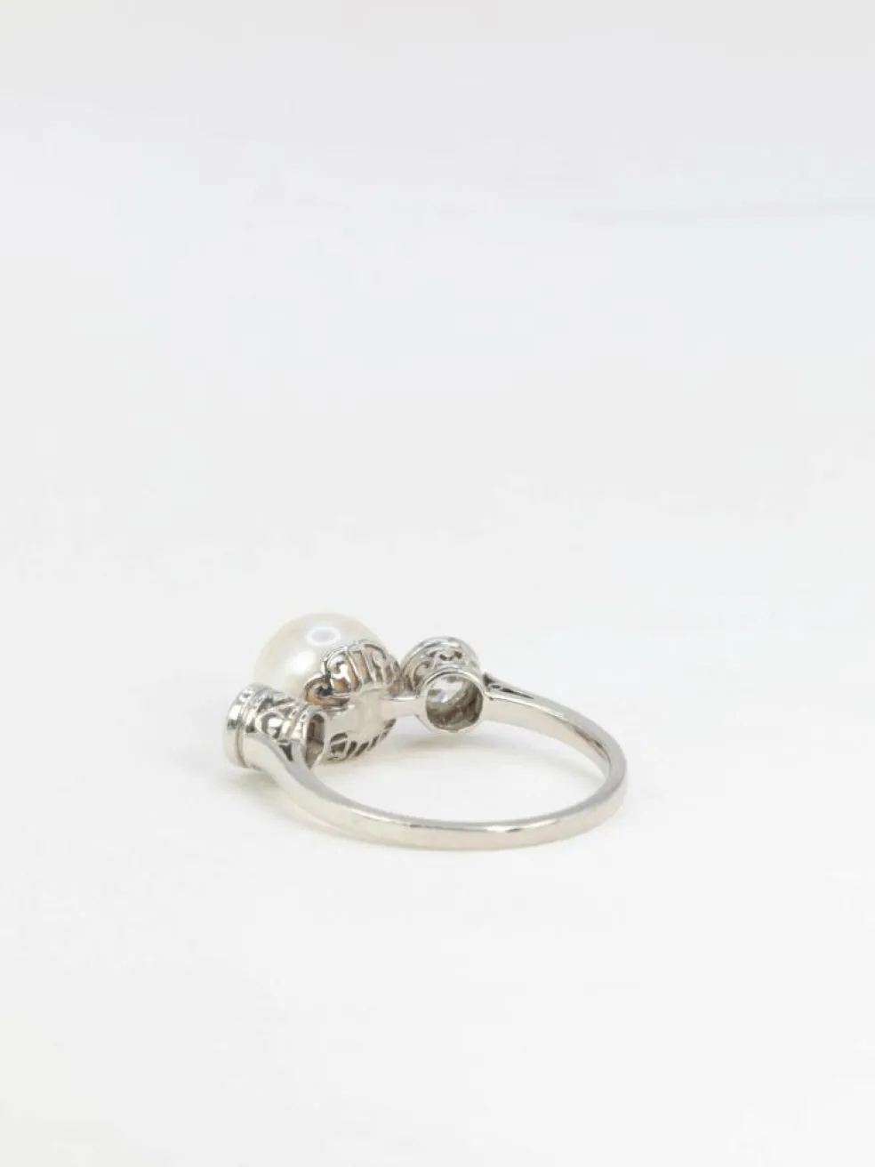 Bague Trilogie Platine, Perle et Diamants