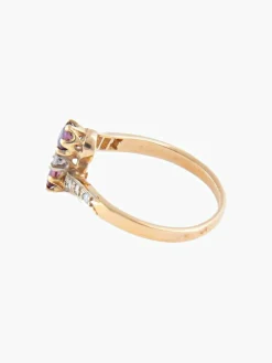Bague Trilogie Rubis Diamants