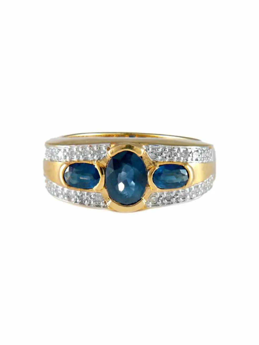 Bague Trilogie Saphirs Diamants