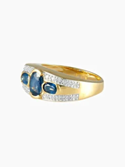 Bague Trilogie Saphirs Diamants