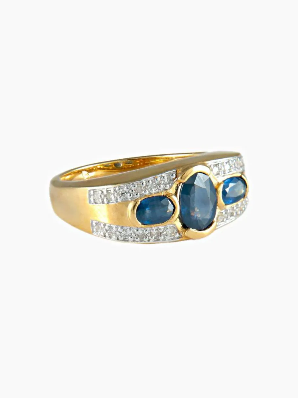 Bague Trilogie Saphirs Diamants