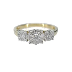 Bague trinité en or jaune avec diamants