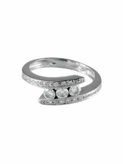 BAGUE "TRIO" OR BLANC & DIAMANTS