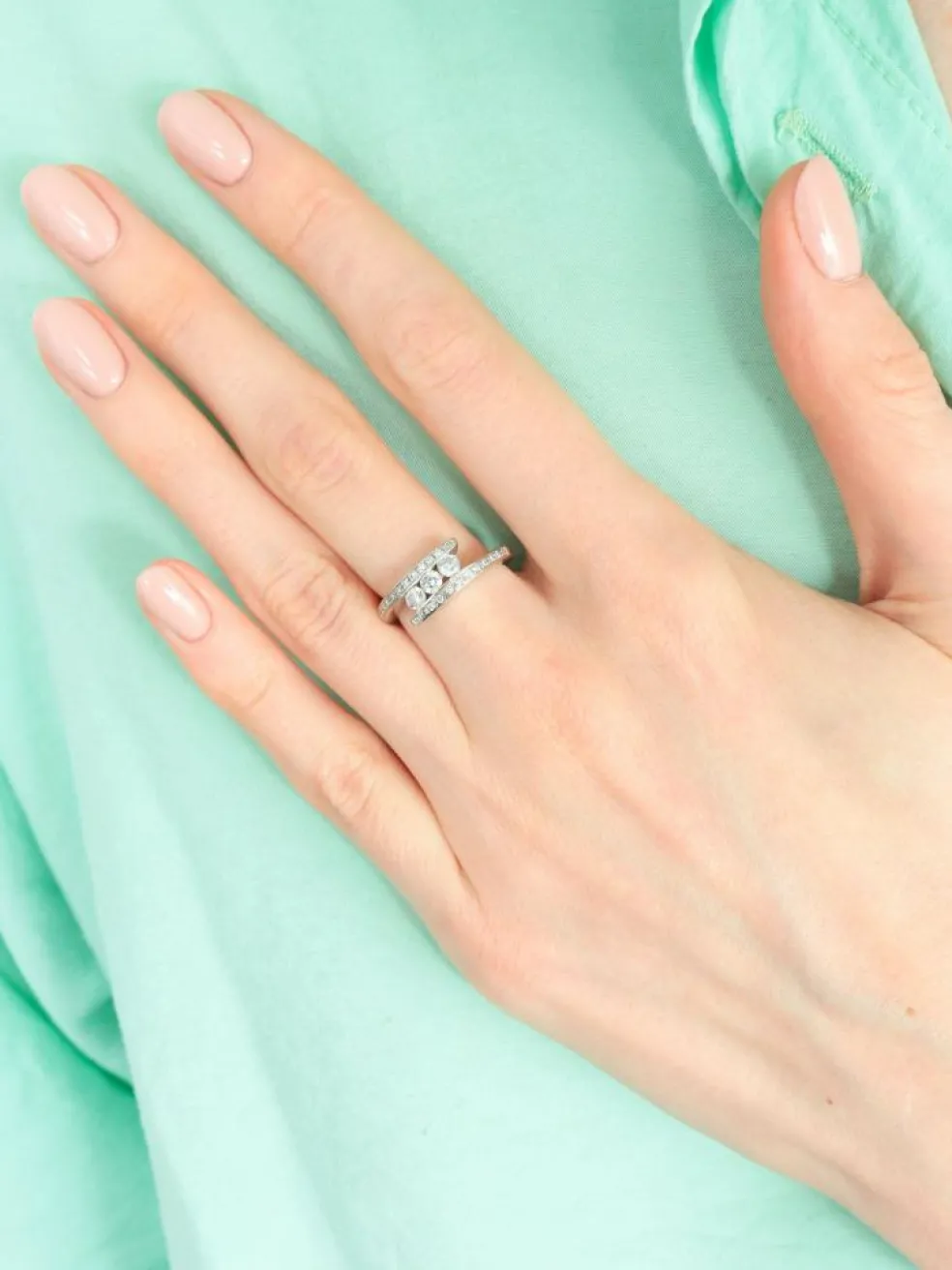 BAGUE "TRIO" OR BLANC & DIAMANTS
