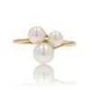 Bague trio perles de culture or jaune