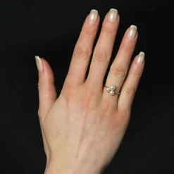 Bague trio perles de culture or jaune