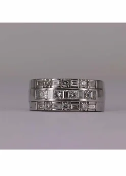 Bague Triple Or blanc Diamants