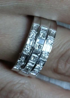 Bague Triple Or blanc Diamants