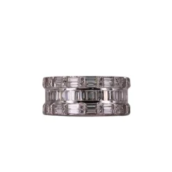 Bague triple Or blanc et Diamants