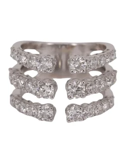 Bague triple rang diamants ronds
